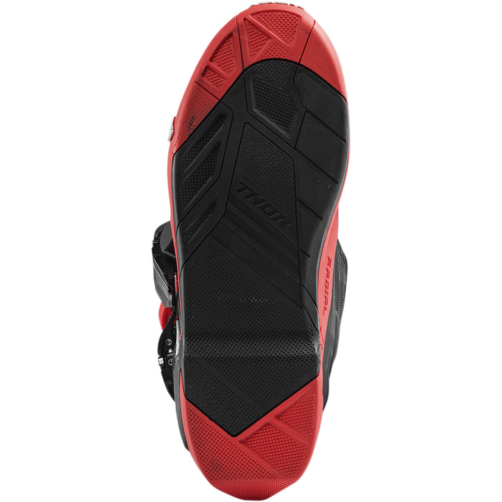 THOR Radial MX Boots Red/Black - Sole View
