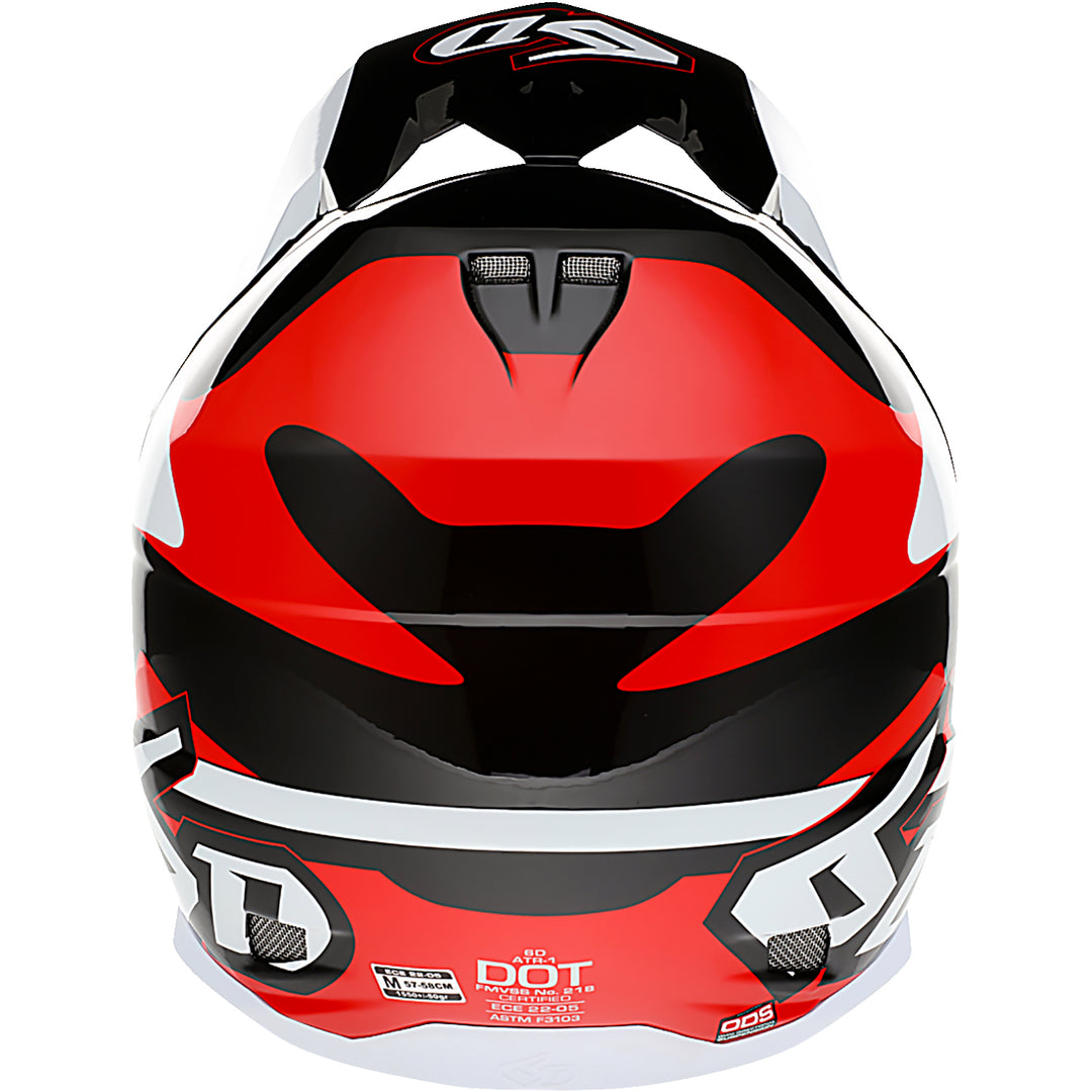 6D Helmets ATR-1 Apex Helmet Red - Rear View