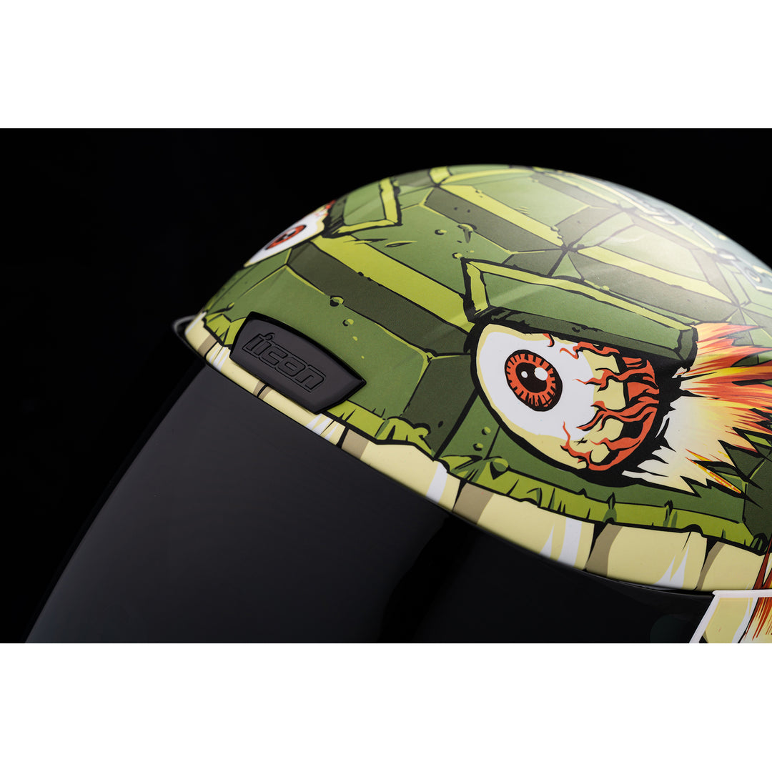 ICON Airform™ Grenadier Helmet Green - Close-Up of Top Vent