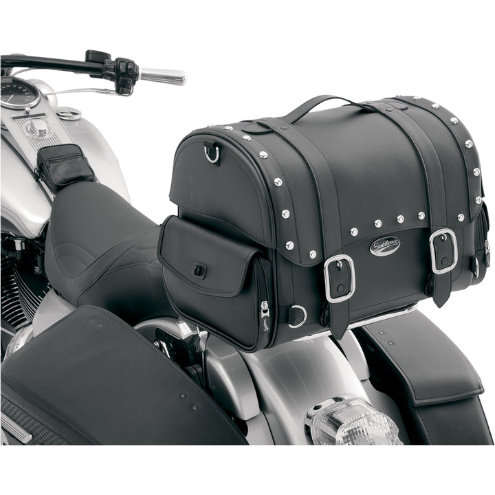 SADDLEMEN Desperado Express Tail Bag - Angled Side View on Rear Rack