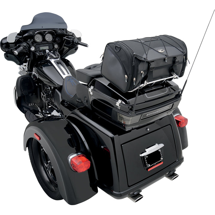 SADDLEMEN TR3300DE Deluxe Rack Bag - Front View Attached to Rear Trunk Rack