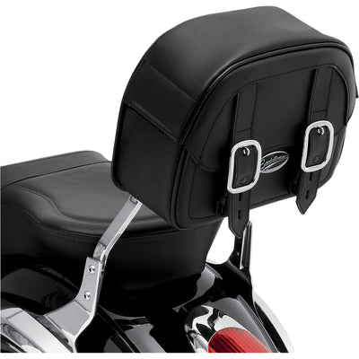 SADDLEMEN Large Drifter™ Sissy Bar Bag - Front Side View Attached to Sissy Bar