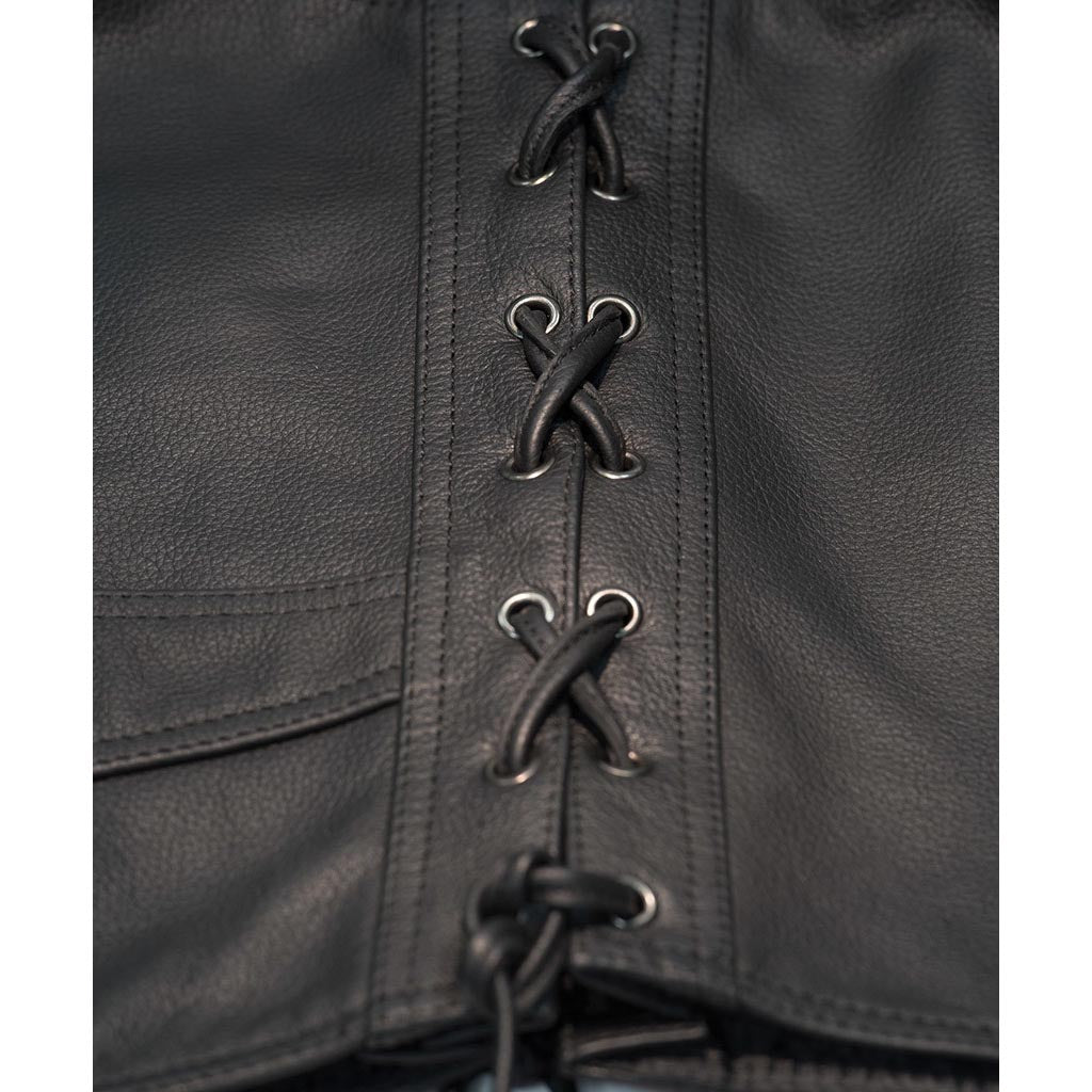 Highway 21 Six Shooter Vest Black - Close-Up of Side Lacing