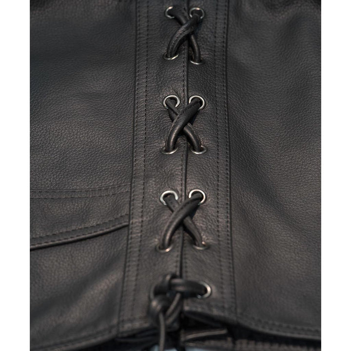 Highway 21 Six Shooter Vest Black - Close-Up of Side Lacing