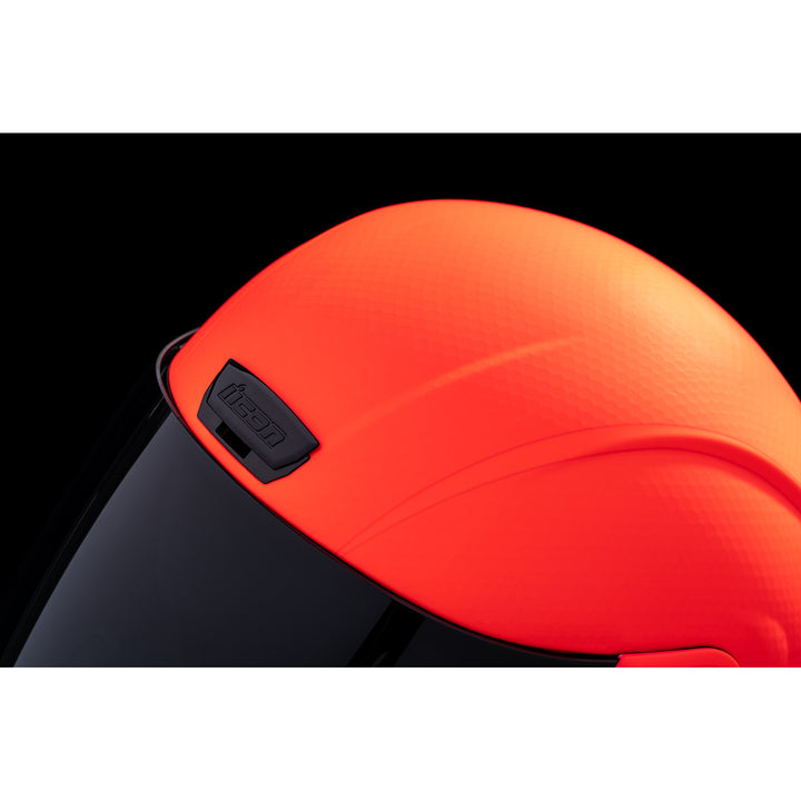 ICON Airform™ Counterstrike MIPS® Helmet Red - Close-Up of Top Vent, Opened