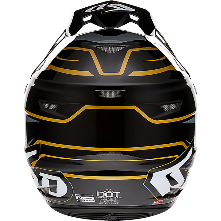 6D Helmets ATR-2 Phase Helmet Black/Gold - Rear View