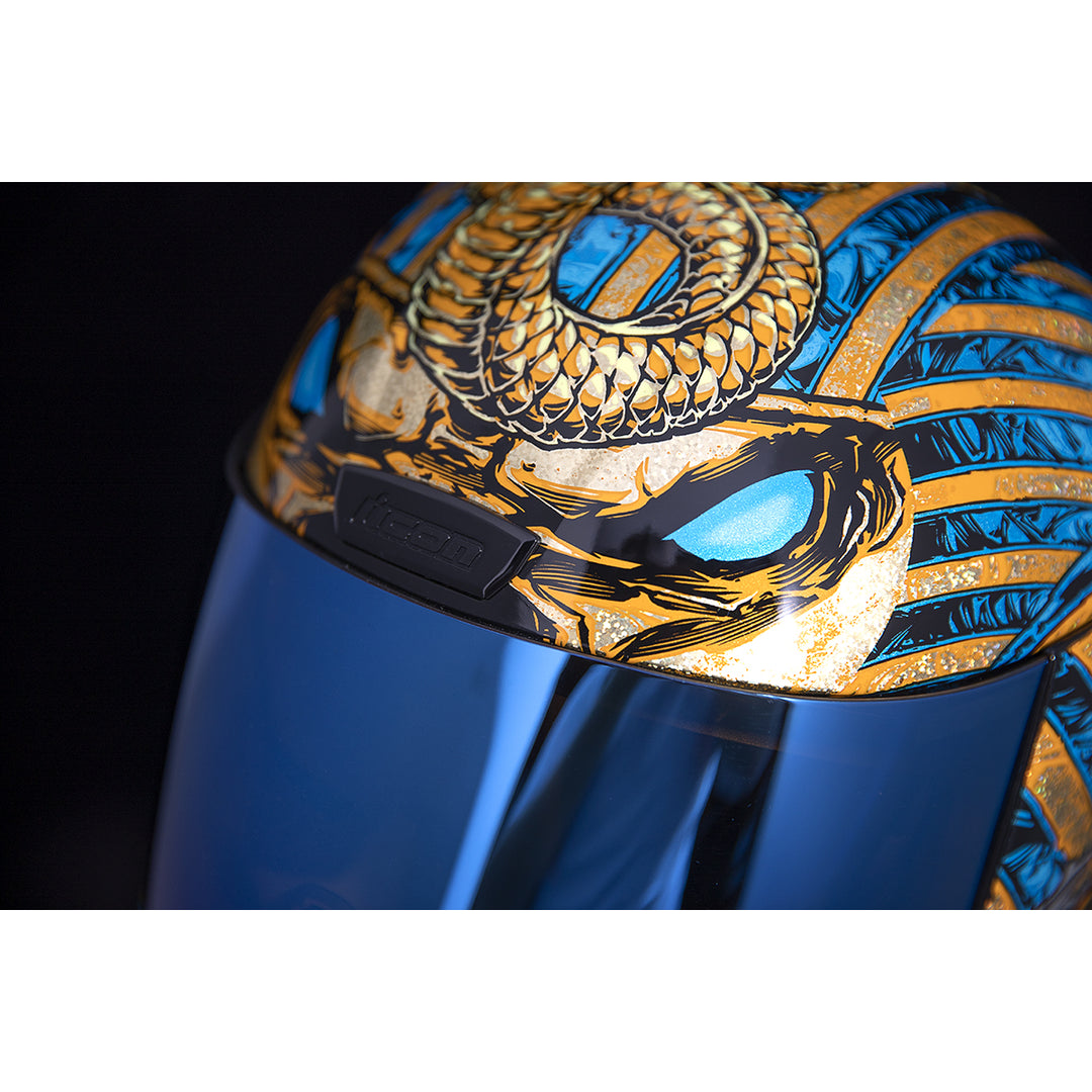 ICON Airform™ Pharaoh Helmet Gold - Close-Up of Top Vent