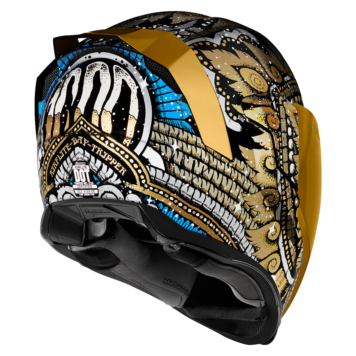 ICON Airflite™ Daytripper Helmet Gold - Rear Right Side View