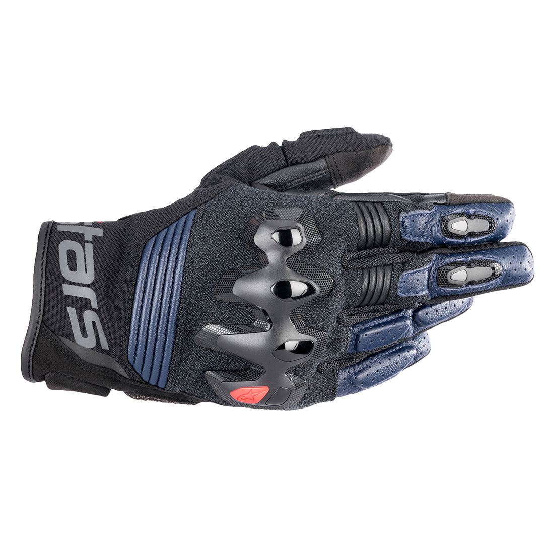 Alpinestars Halo Leather Gloves Dark Blue/Black - Back of Hand View