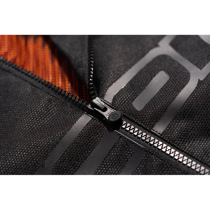ICON Hooligan™ CE Jacket Black - CLose-Up of Partially Unzipped Front Zipper