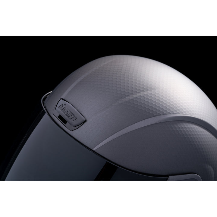 ICON Airform™ Counterstrike MIPS® Helmet Silver - Close-Up of Top Vent, Opened