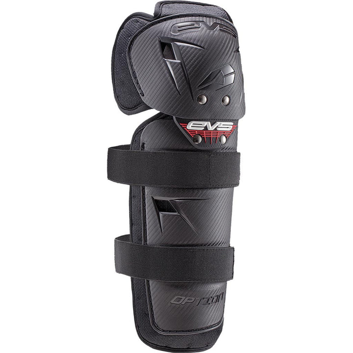 EVS Sports Option Knee/Shin Guards Black - Front Side View