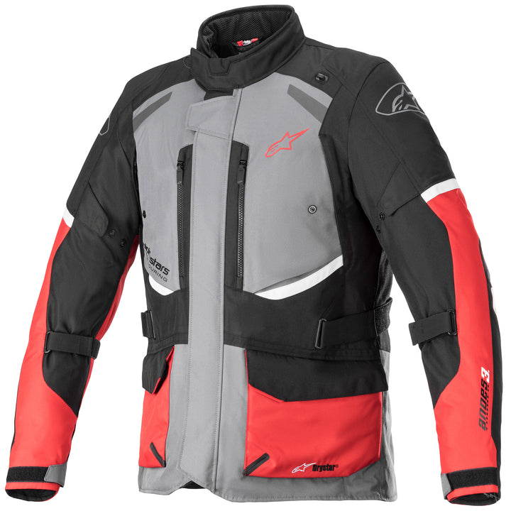 Alpinestars Andes v3 Drystar Jacket Dark Gray/Black/Bright Red - Front View