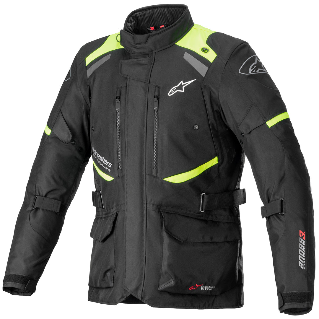 Alpinestars Andes v3 Drystar Jacket Black/Yellow Fluo - Front View