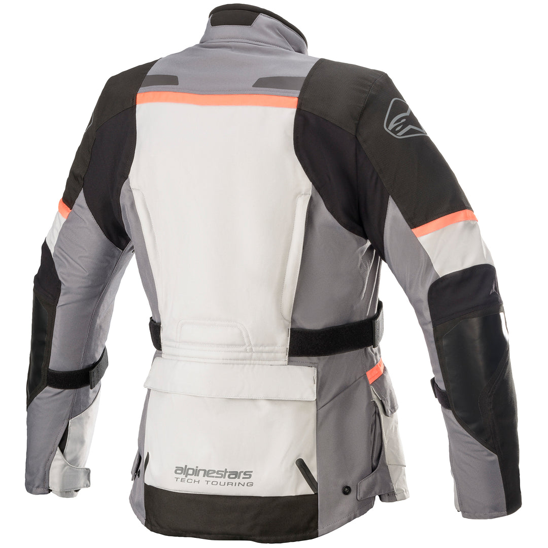 Alpinestars Stella Andes v3 Drystar Jacket Ice Gray/Dark Gray/Black/Coral - Rear View