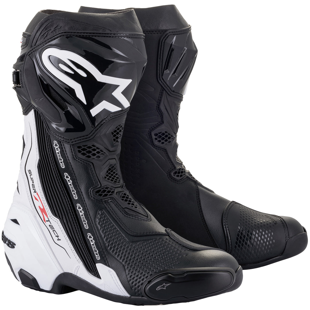 Alpinestars Supertech R v2 Boot Black/White - Front Side View of Pair