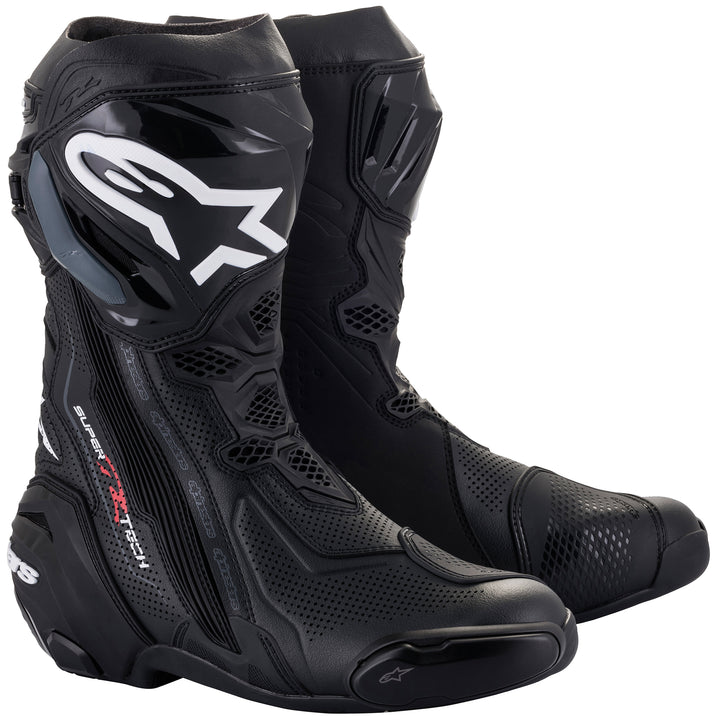 Alpinestars Supertech R v2 Vented Boot Black - Front Side View of Pair