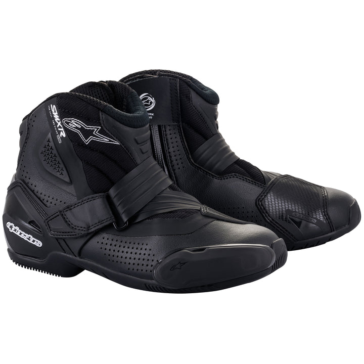 Alpinestars SMX-1 R v2 Vented Boot Black/Black - Front Side View of Pair