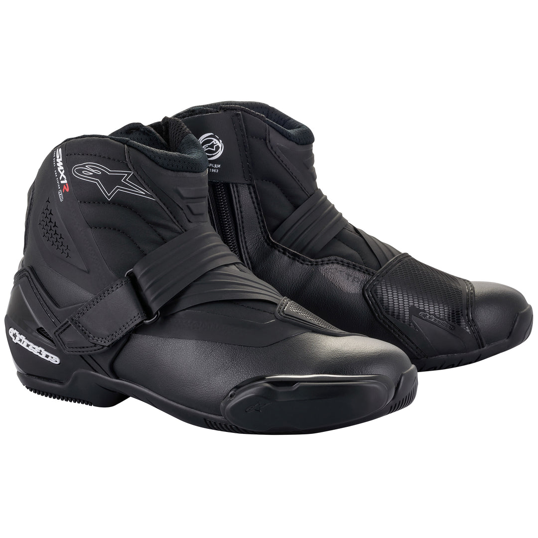 Alpinestars SMX-1 R v2 Boot Black - Front Side View of Pair