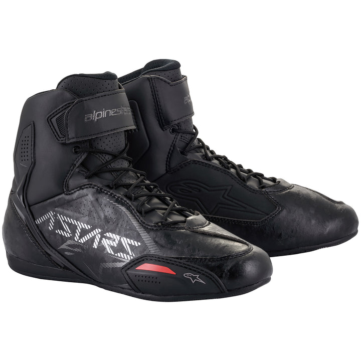 Alpinestars Faster-3 Riding Shoe Black/Gun Metal - Front Side View of Pair
