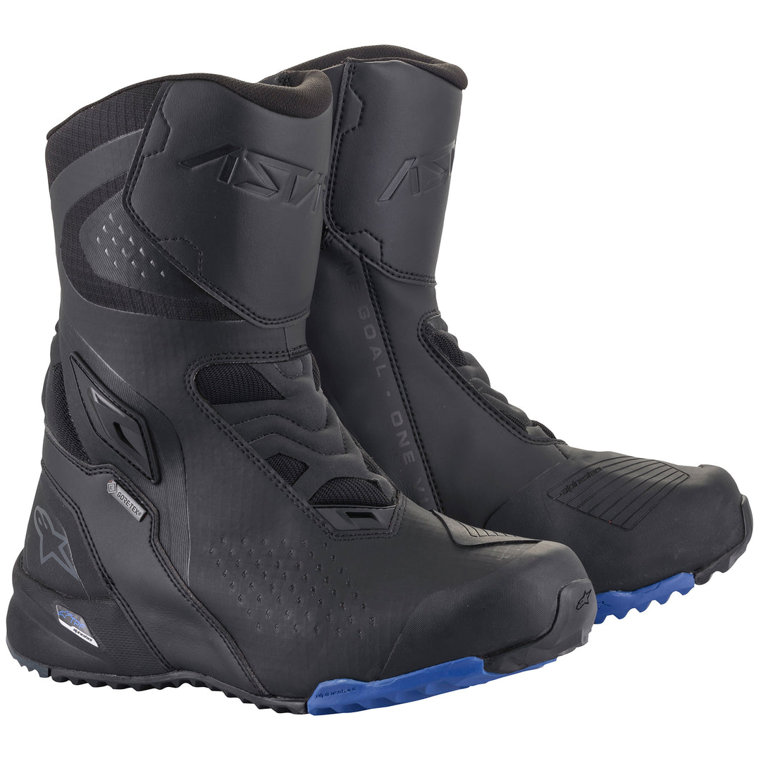 Alpinestars RT-8 Gore-Tex Boot Black/Blue - Front Side View of Pair