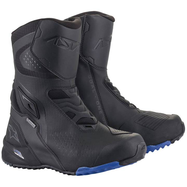 Alpinestars RT-8 Gore-Tex Boot Black/Blue - Front Side View of Pair