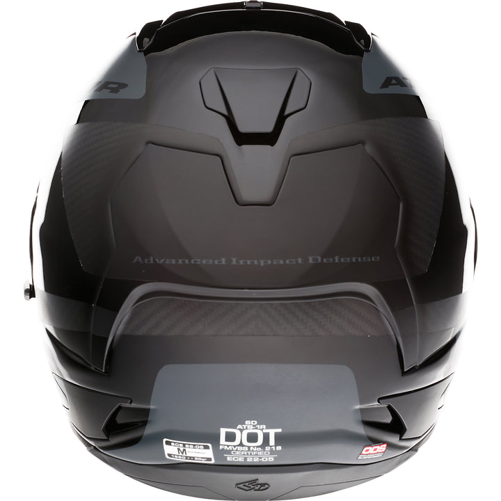 6D Helmets ATS-1R Wyman Helmet Black/Gray - Rear View