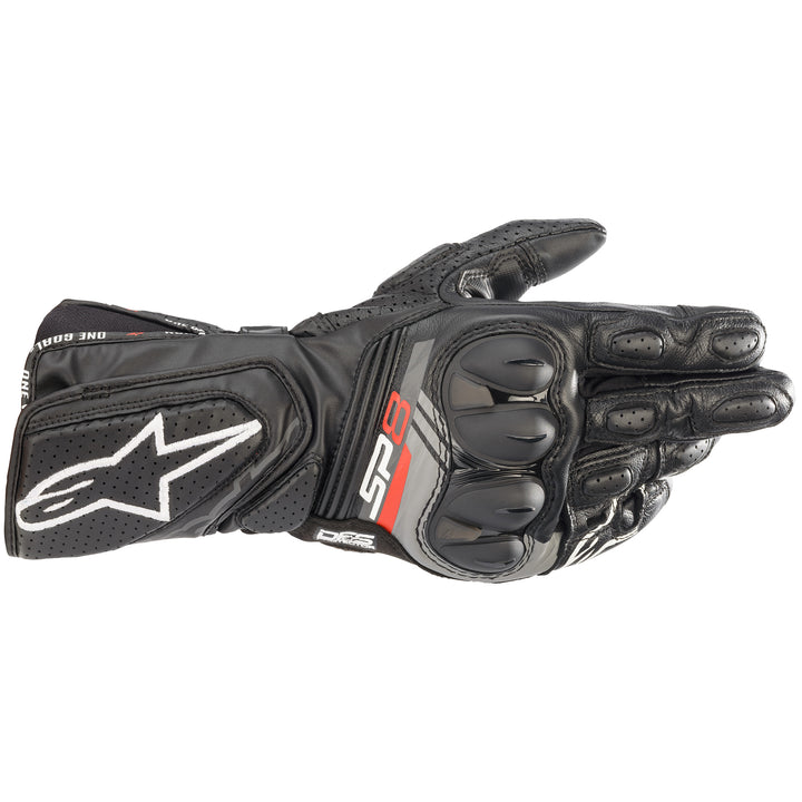 Alpinestars SP-8 v3 Glove Black - Back of Hand View
