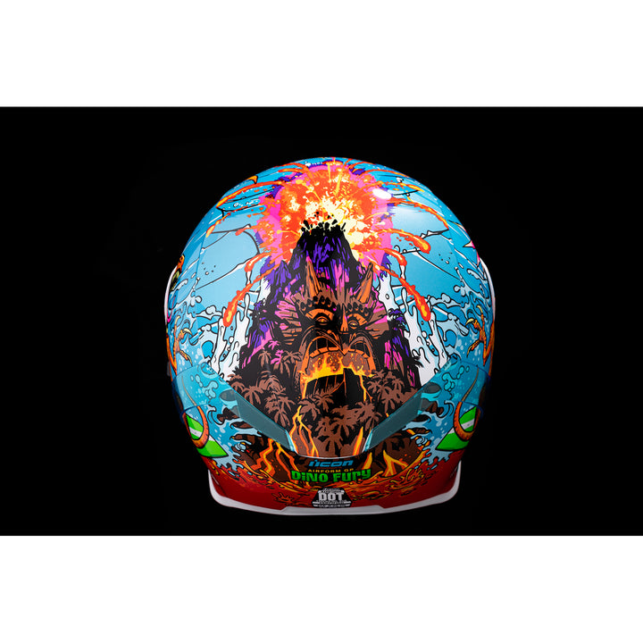 ICON Airform™ Dino Fury Helmet - Rear View with Dark Studio Background