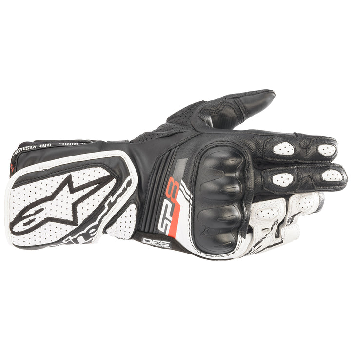 Alpinestars Stella SP-8 v3 Glove Black/White - Back of Hand View