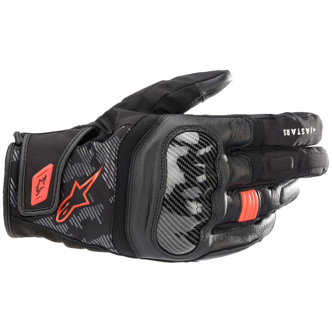 Alpinestars SMX-Z Drystar Glove Black/Red Fluo - Back of Hand View