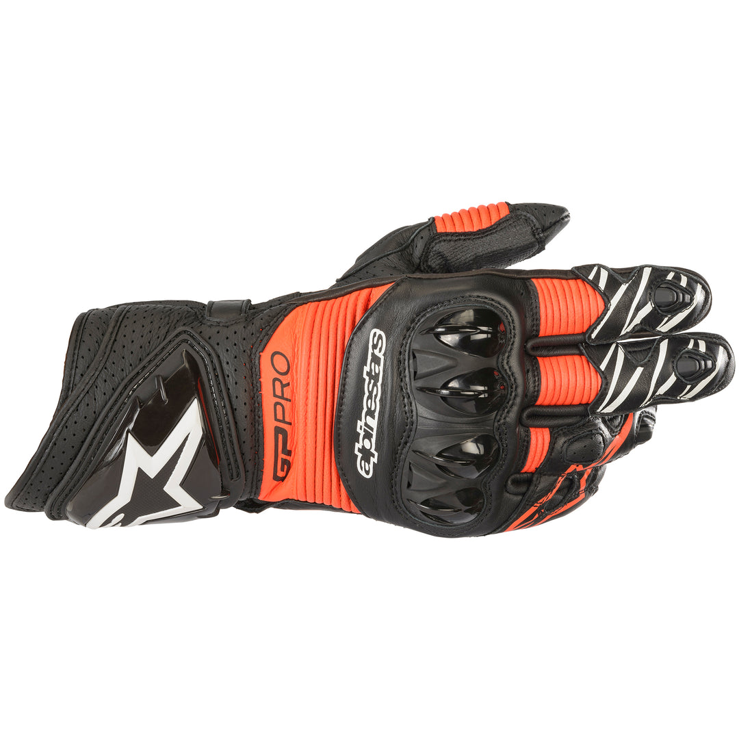 Alpinestars GP Pro RS3 Glove Black/Red Fluo - Back of Hand View