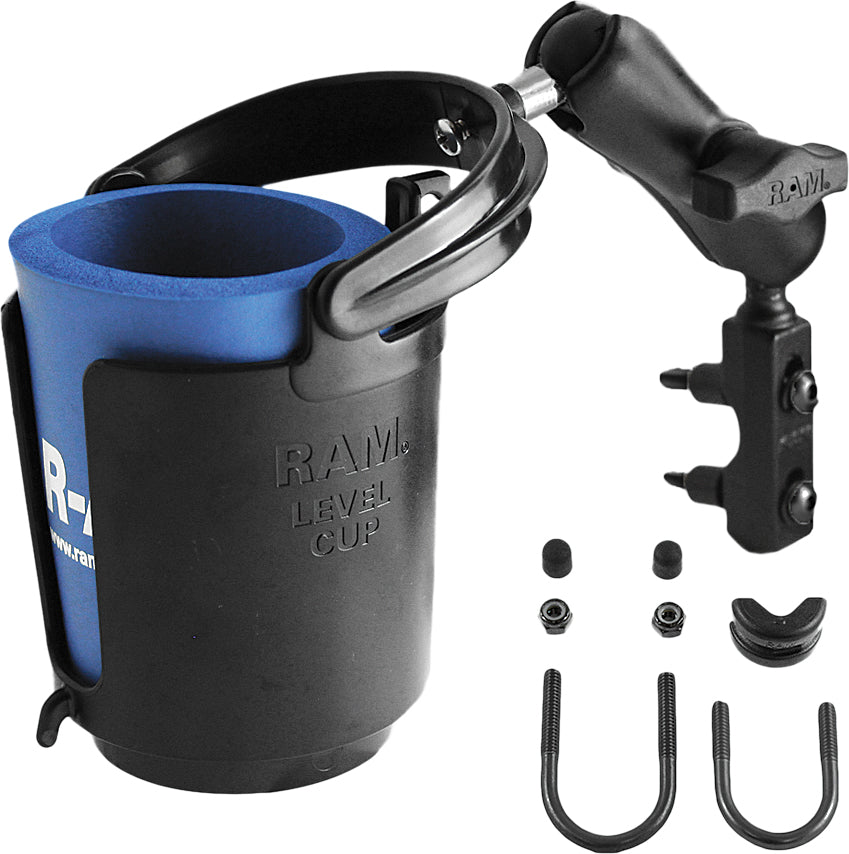 Ram Dink Cup Holder Reservoir - Front Side View with Display of Hardware