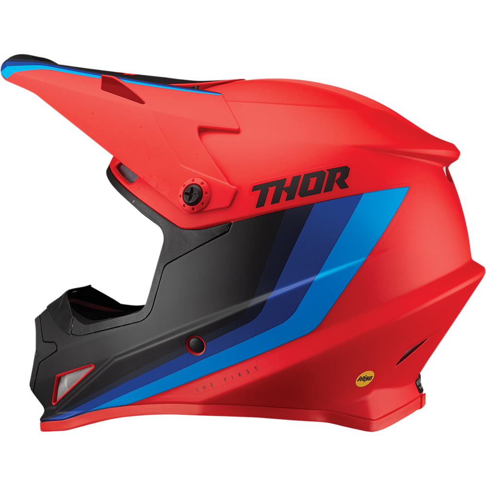 THOR Sector Runner MIPS® Helmet Red/Blue - Rear Side View