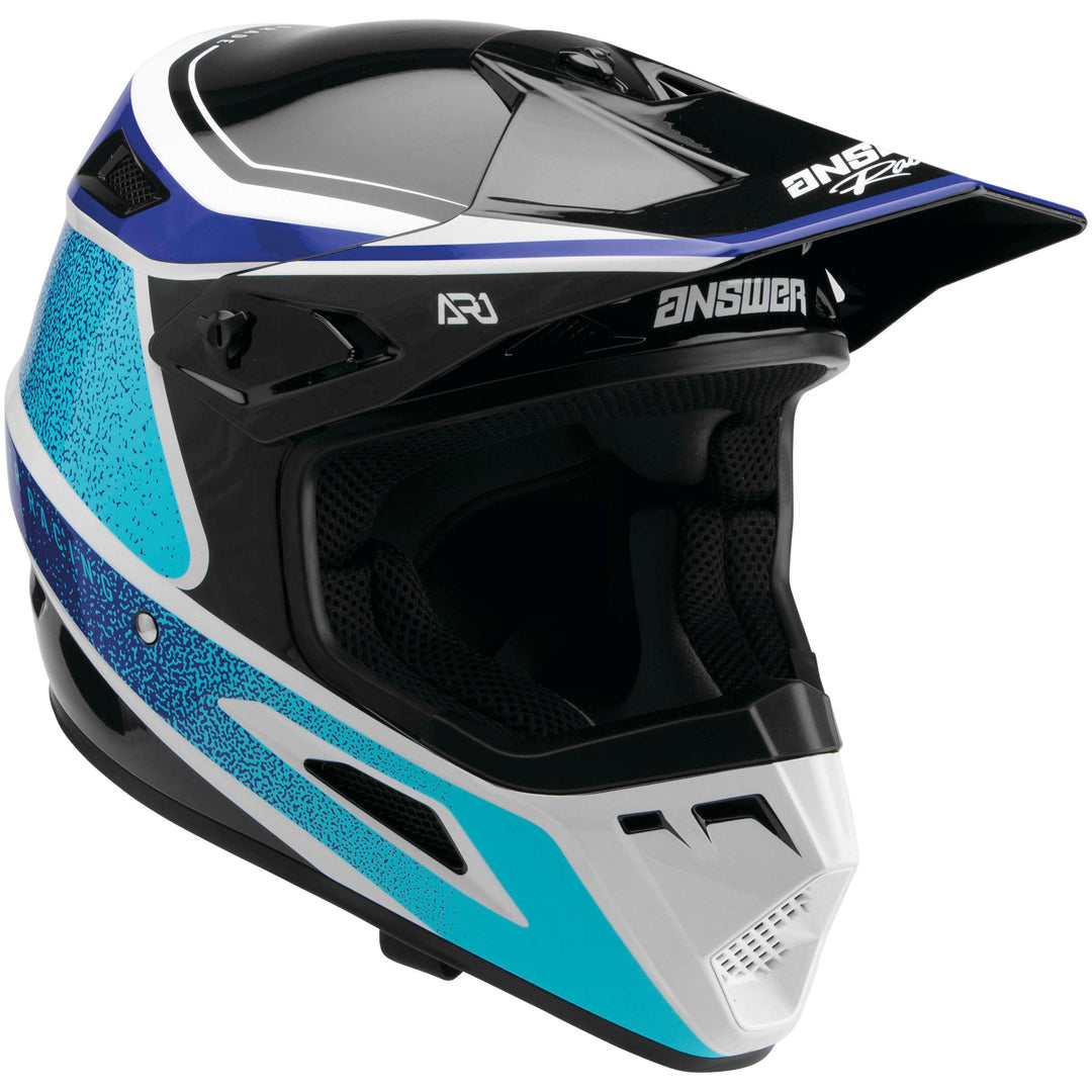 Answer AR1 Vivid Youth Off Road Helmet Reflex/Astana - Front Right Side View