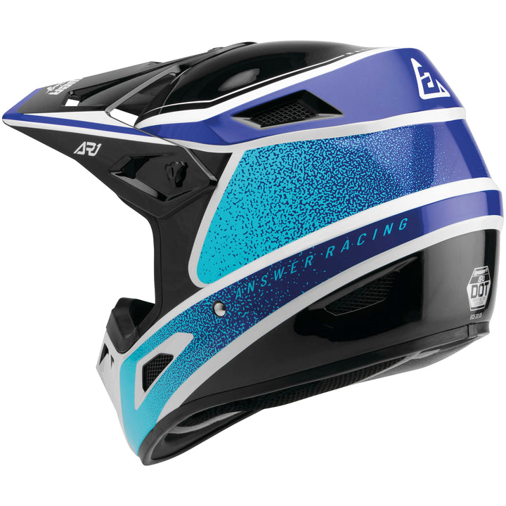 Answer AR1 Vivid Youth Off Road Helmet Reflex/Astana - Rear Left Side View