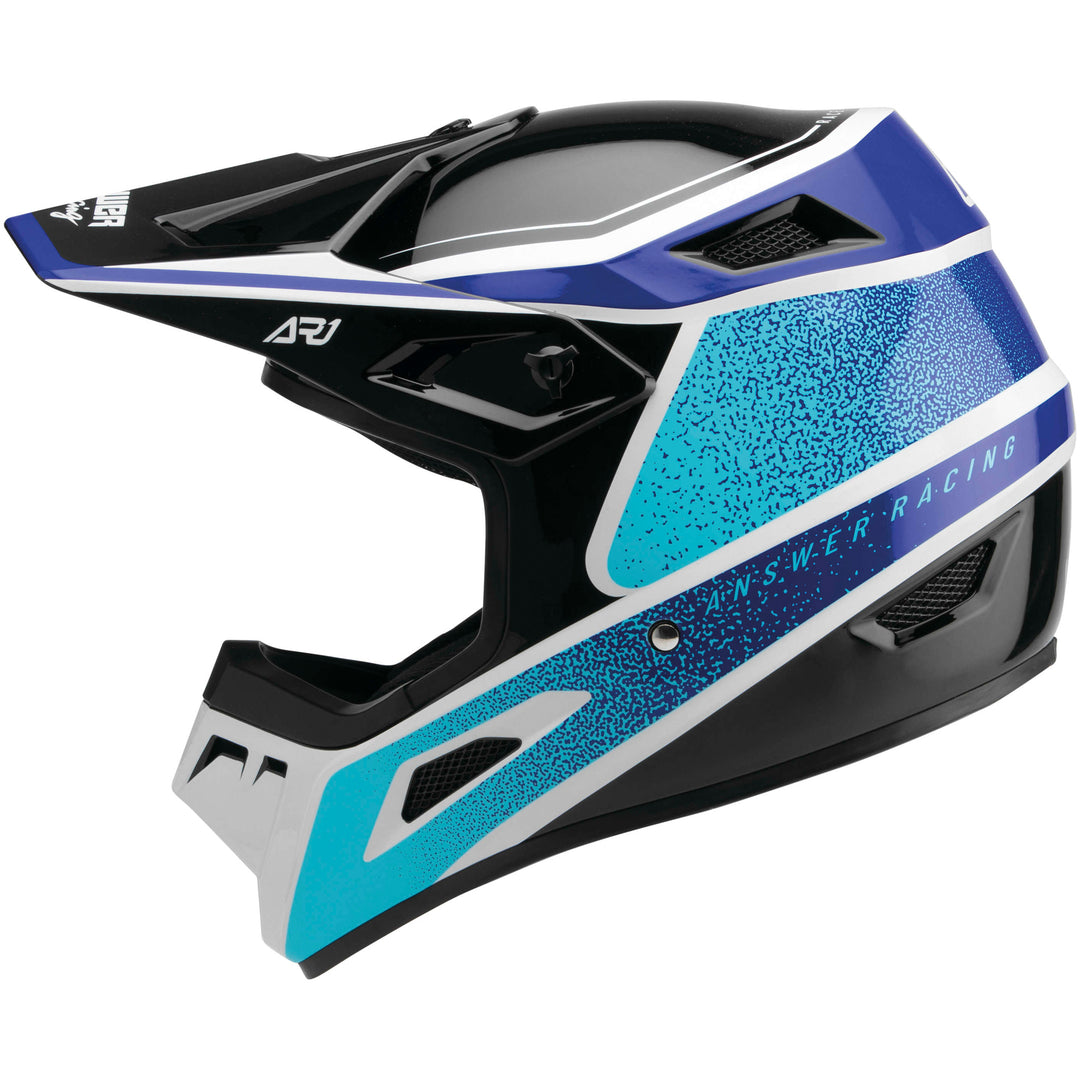 Answer AR1 Vivid Youth Off Road Helmet Reflex/Astana - Left Side View