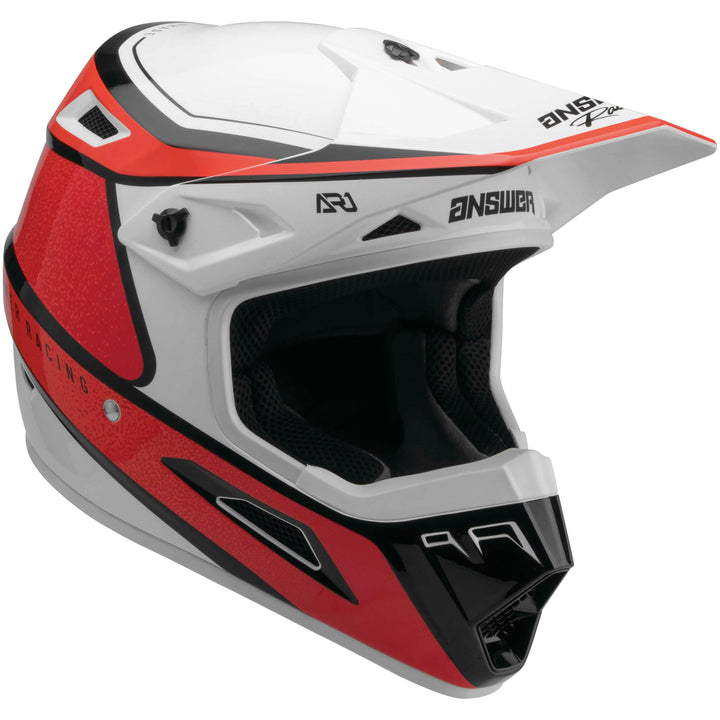 Answer AR1 Vivid Youth Off Road Helmet Answer Red/Flo Red - Front Right Side View