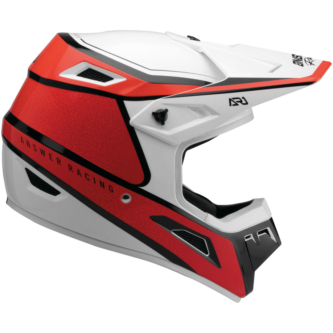 Answer AR1 Vivid Youth Off Road Helmet Answer Red/Flo Red - Right Side View