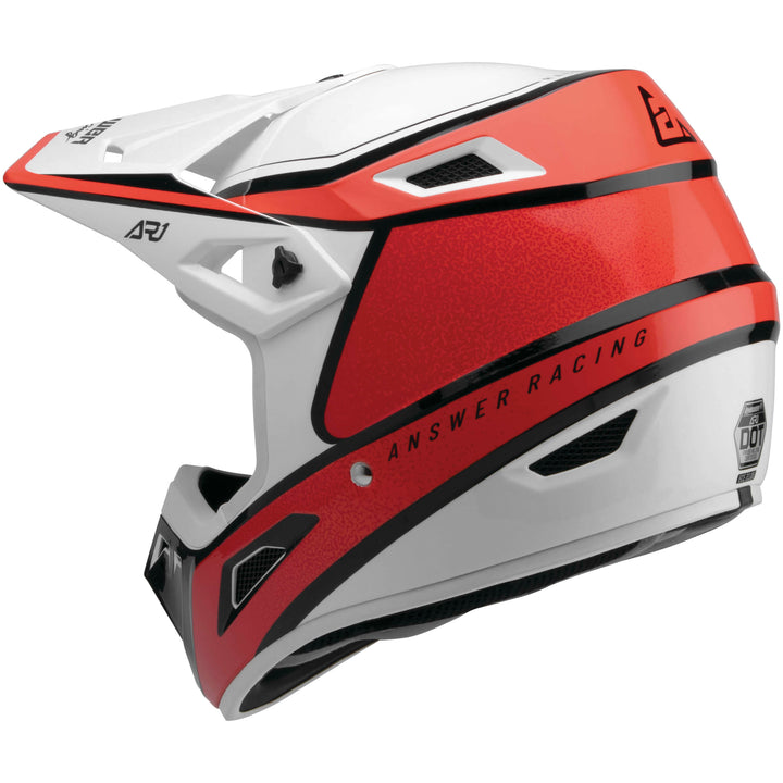 Answer AR1 Vivid Youth Off Road Helmet Answer Red/Flo Red - Rear Left Side View