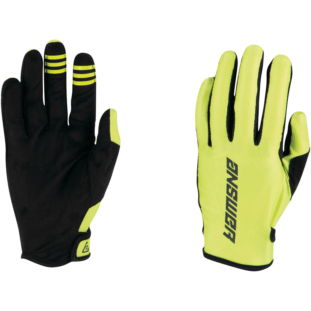 Answer Racing Youth Ascent Glove Hyper Acid - Back of Hand and Palm Views of Pair