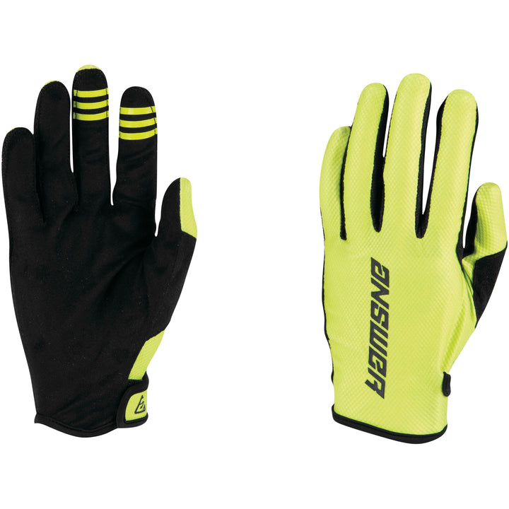 Answer Racing Youth Ascent Glove Hyper Acid - Back of Hand and Palm Views of Pair