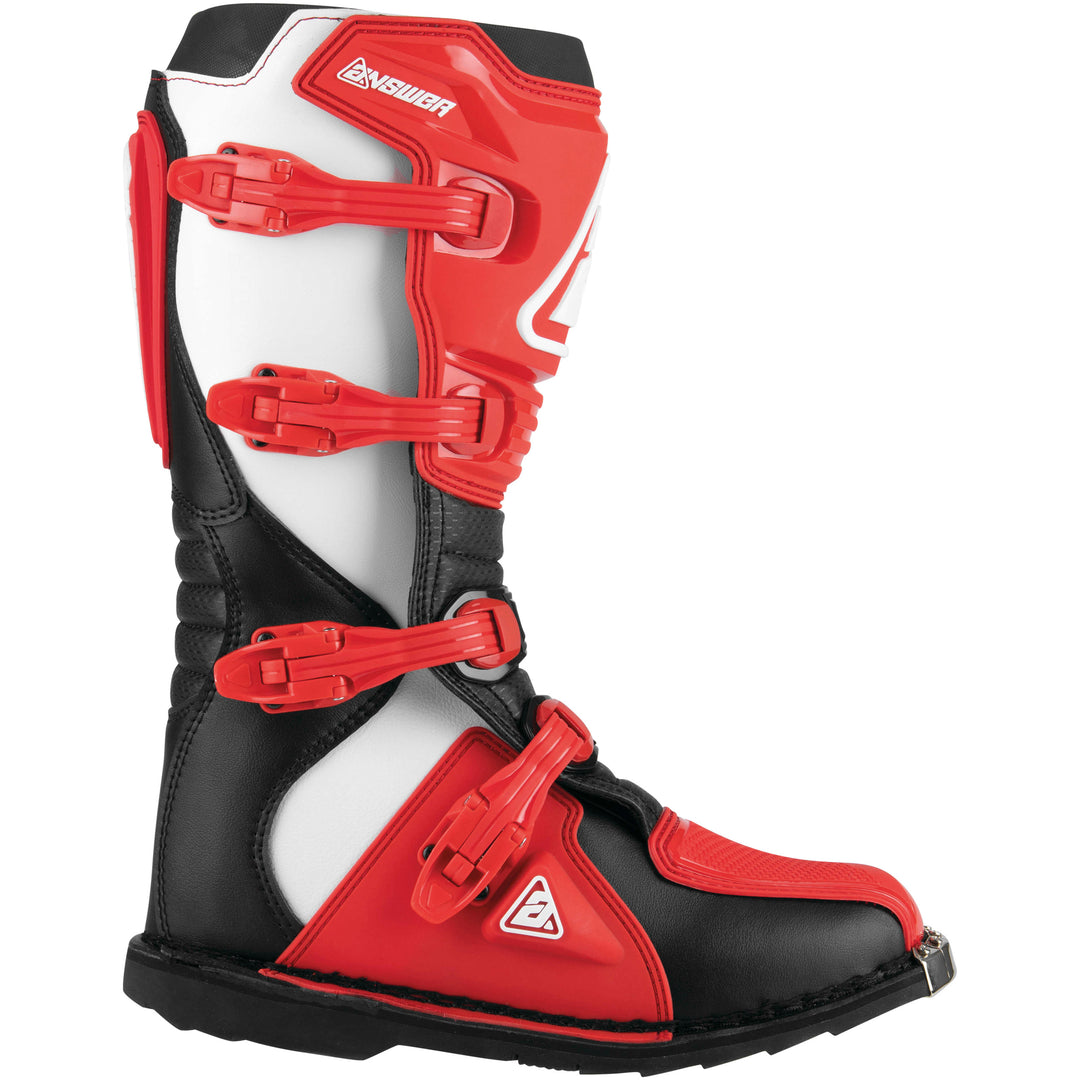 Answer Racing AR1 Race Boots Black/Red - Outer Side View