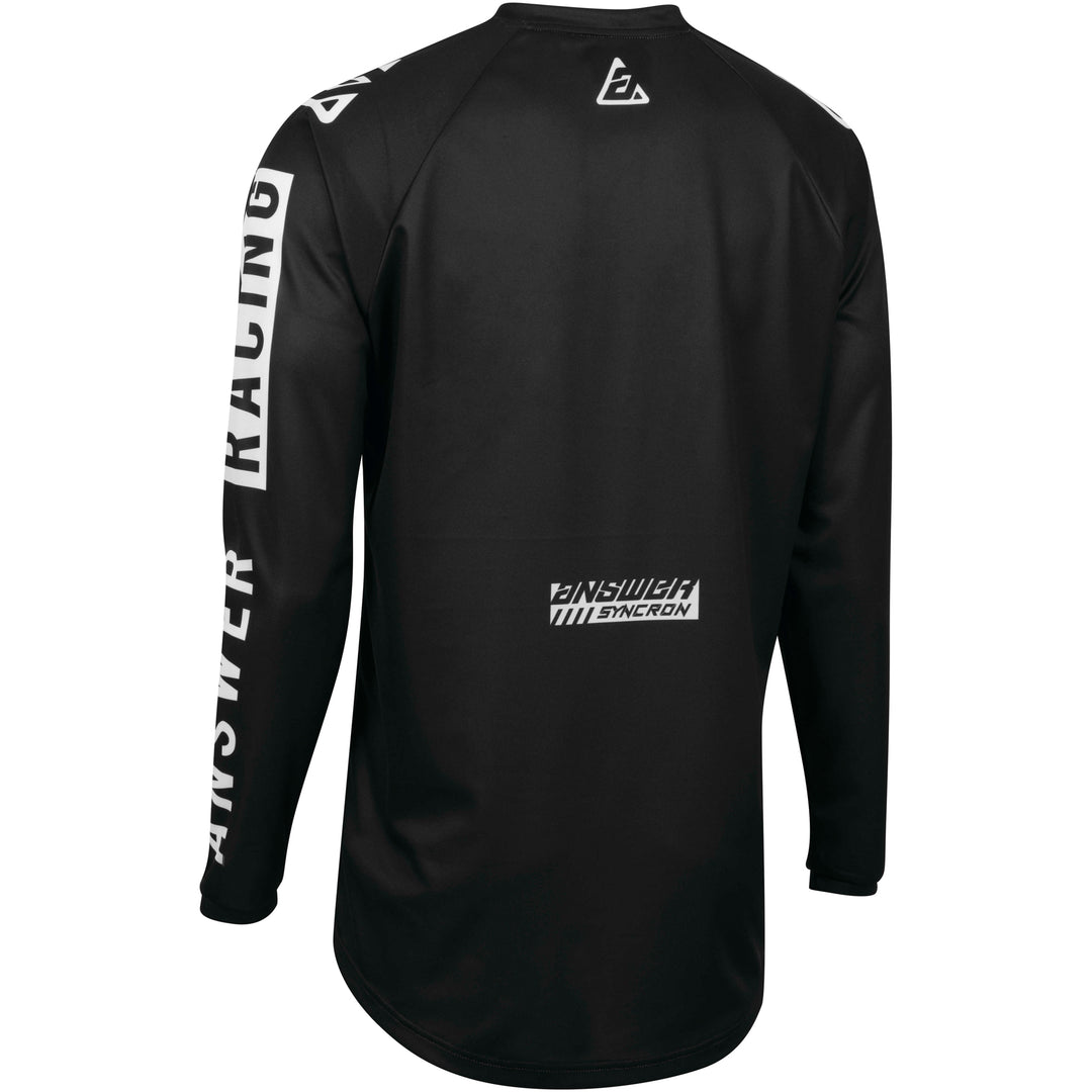 Answer Racing Youth Syncron Merge Jersey Black/White - Rear View