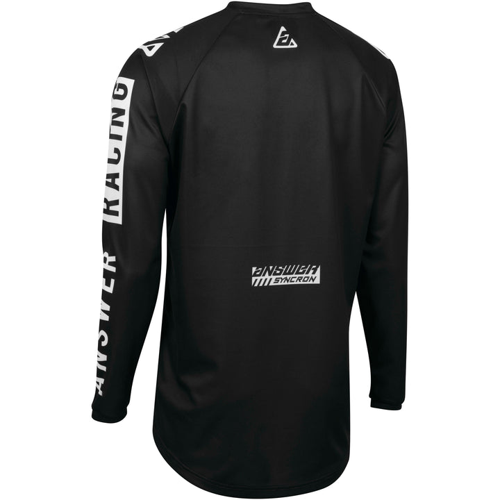 Answer Racing Youth Syncron Merge Jersey Black/White - Rear View