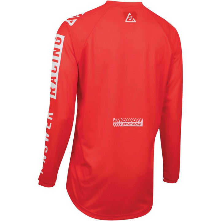 Answer Racing Men's Syncron Merge Jersey Answer Red/White - Rear View