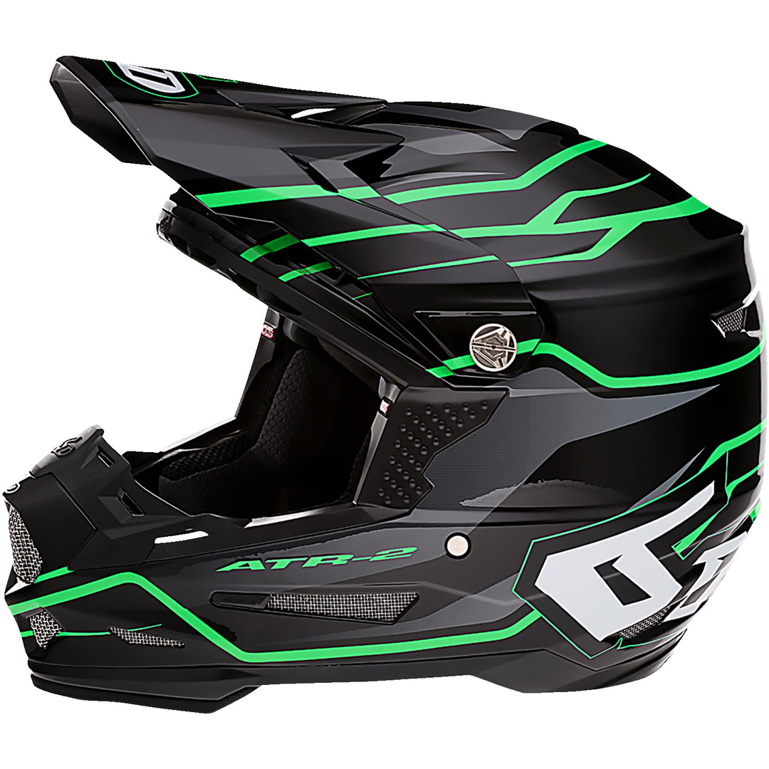 6D Helmets ATR-2 Phase Helmet Black/Green - Left Side View