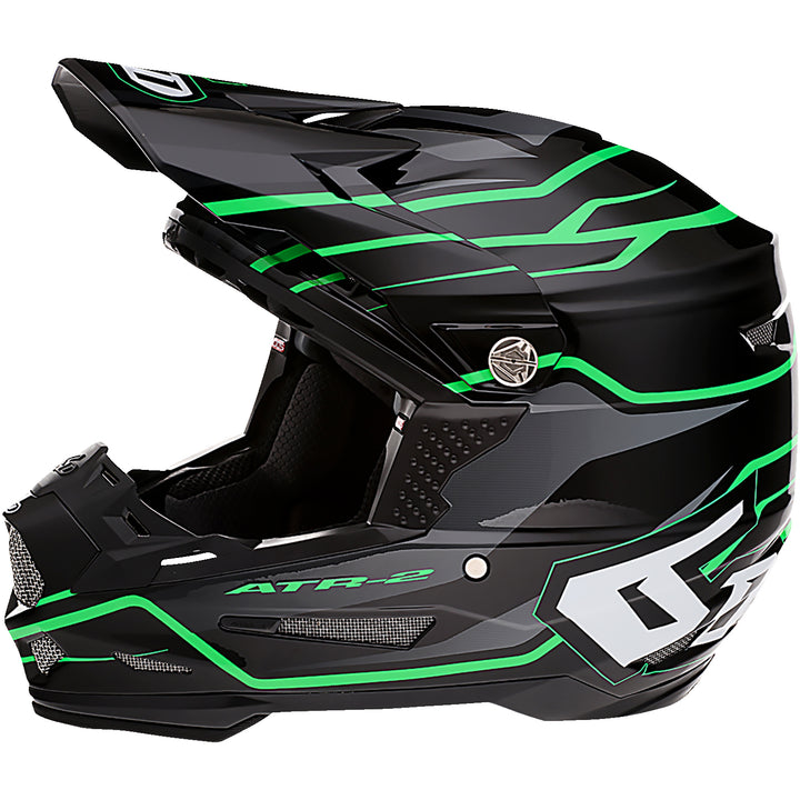 6D Helmets ATR-2 Phase Helmet Black/Green - Left Side View