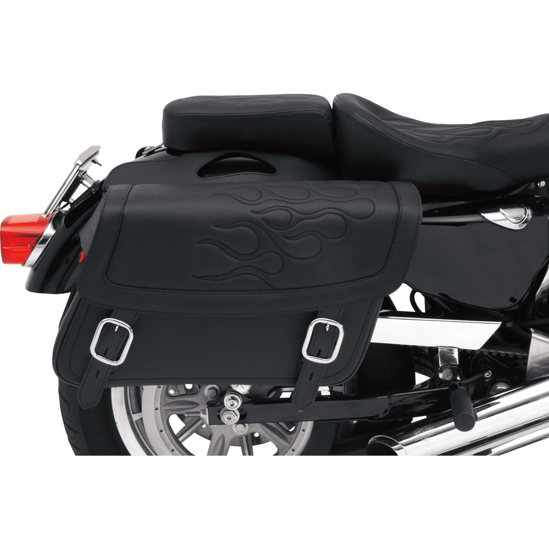 SADDLEMEN Highwayman Tattoo Saddlebags Black - Side View