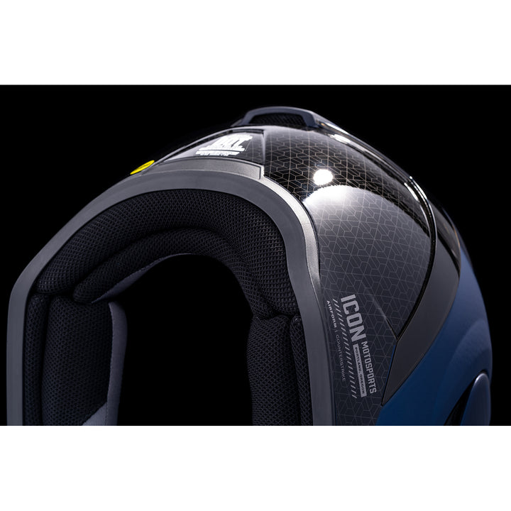 ICON Airform™ Counterstrike MIPS® Helmet Blue - Close-Up of Bottom Rear Details
